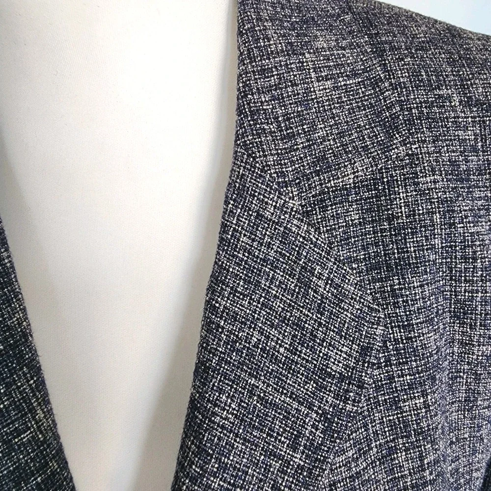 Preston & York 2pc‎ Skirt Suit Set Womens 12 Blue White Business Career Office